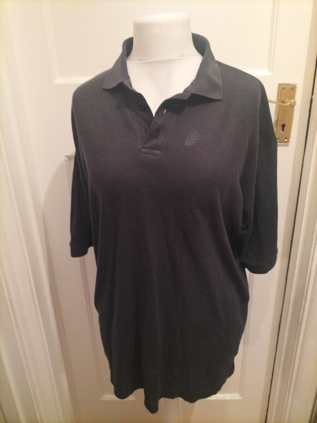 Mens Classic Size L Black Short Sleeved Polo