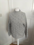 Ladies Papaya Size S/M Grey Patterned High Neck Jumper