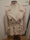 Ladies New Look Size 10 Baby Pink Long Sleeved Coat With Belt
