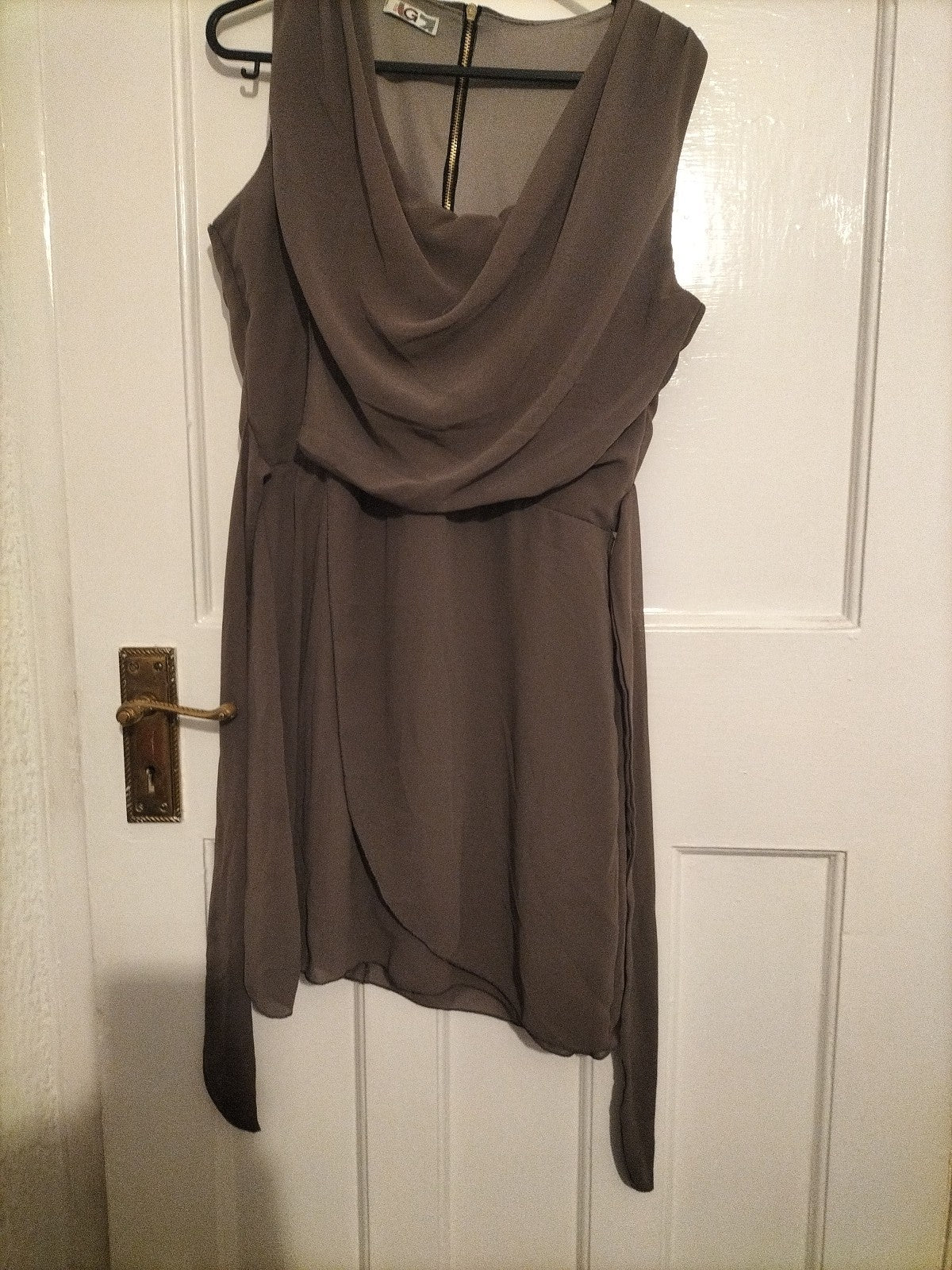 Ladies WalG Size Small Khaki Lined Sleeveless Dress