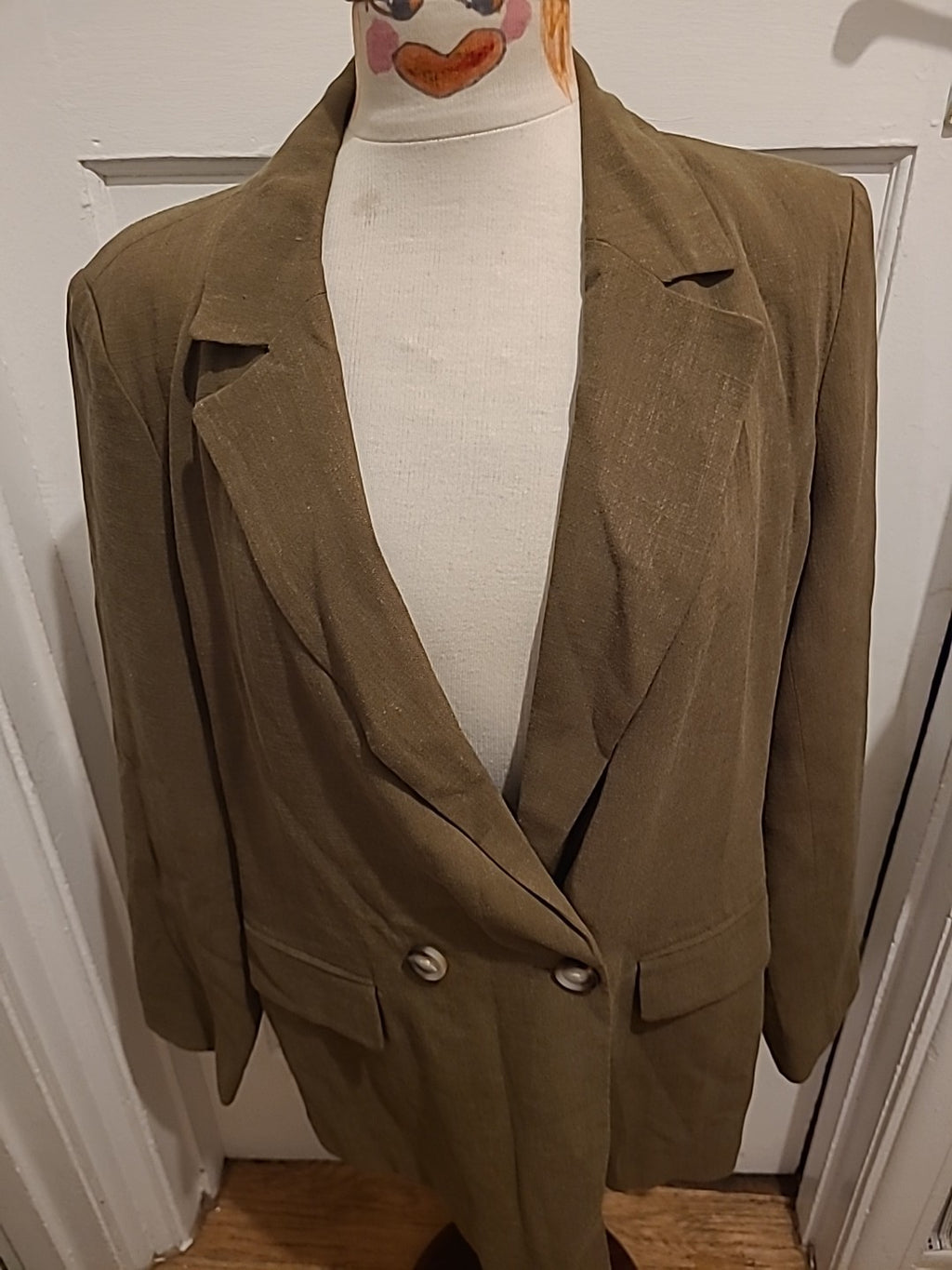 Ladies Primark Size 14 Brown Karki Padded Blazer