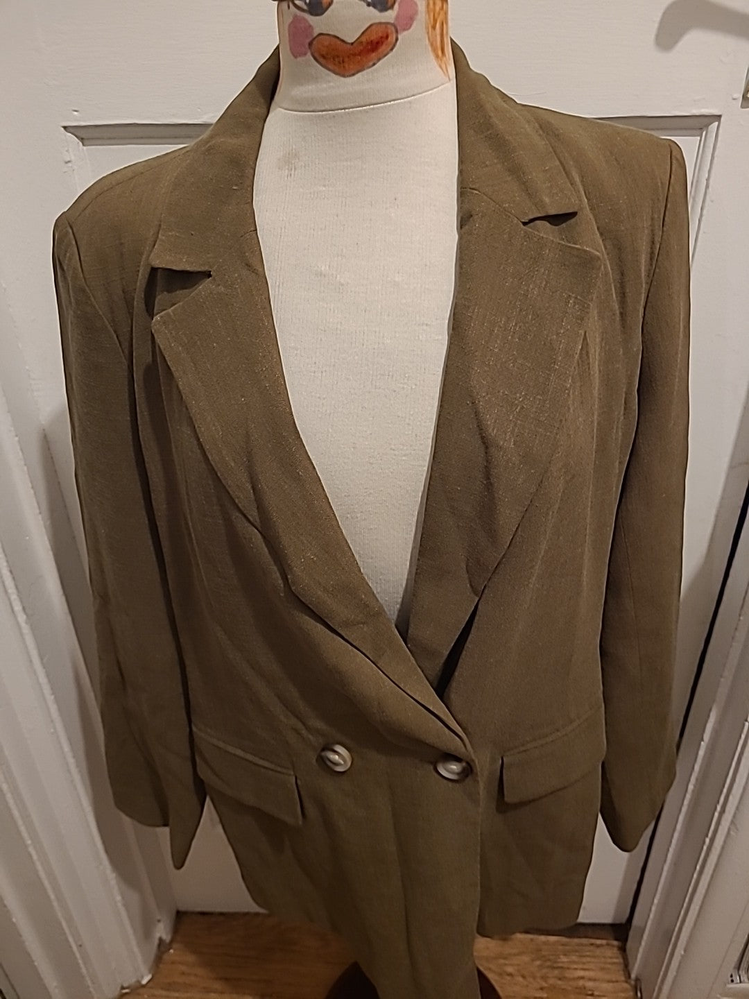 Ladies Primark Size 14 Brown Karki Padded Blazer