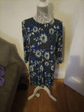 Ladies Tu Size 12 Blue Floral Blouse