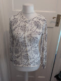 Tu 12 Cardigan White And Dark Purple Buttoned