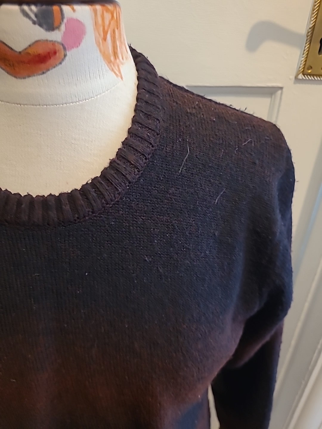 Mens Marks And Spencer Size Small Regular Navy Purple Long Sleeved Pullover...