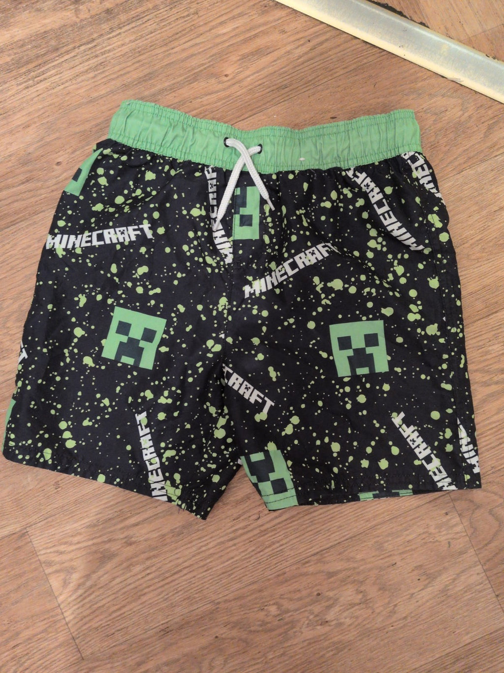 Boys George Age 9-10 Years Green Minecraft Swim Shorts