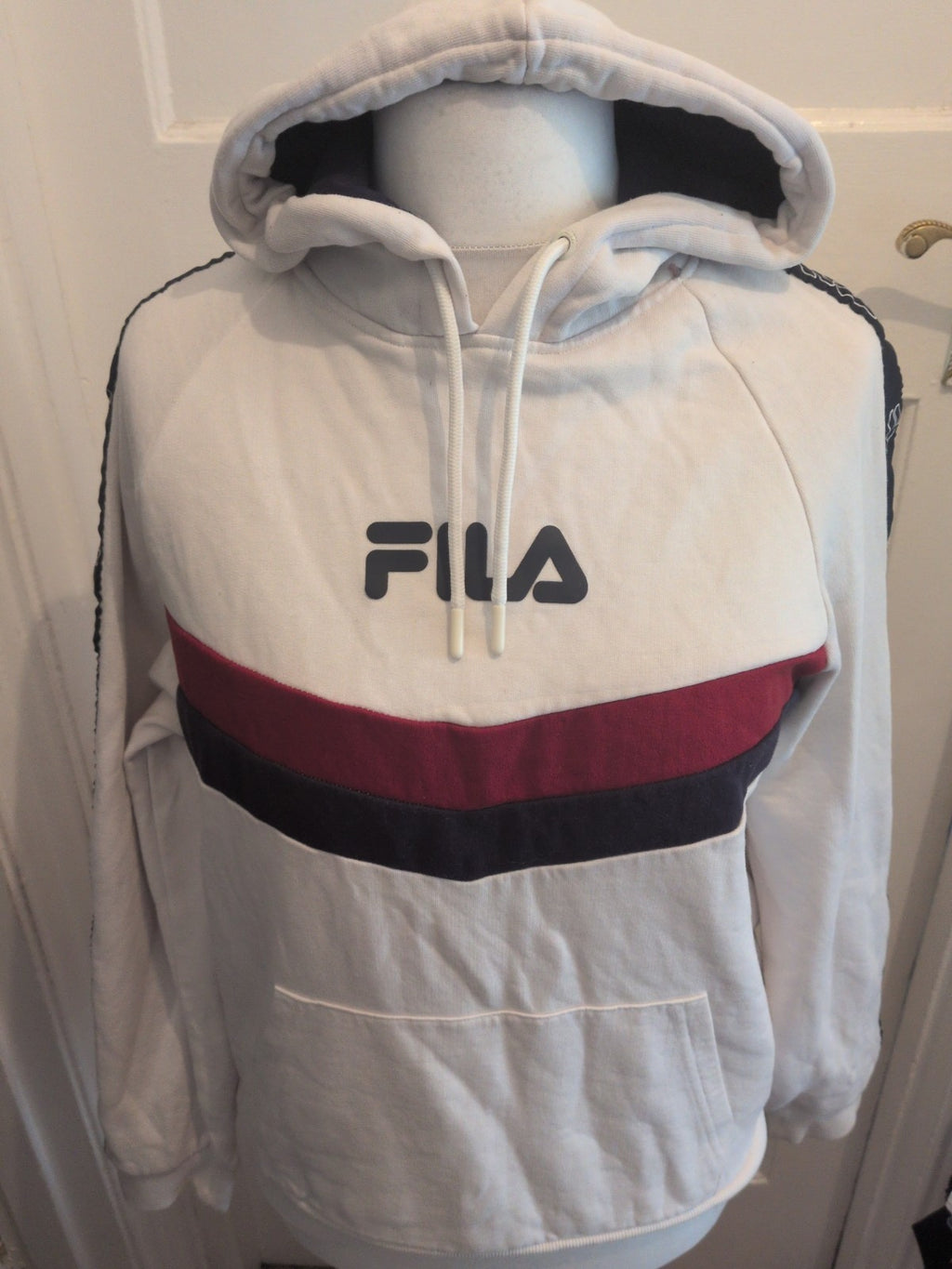Fila Medium Navy And White Pullover Hoodie