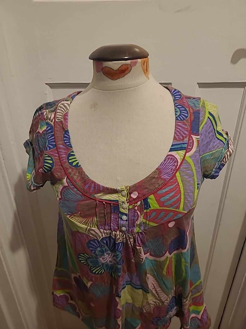 Ladies Next Size 12 Multicoloured Short Sleeved Blouse