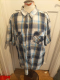 Mens Tog24 Size 2XL White/Grey/Navy Check Short Sleeved Shirt.