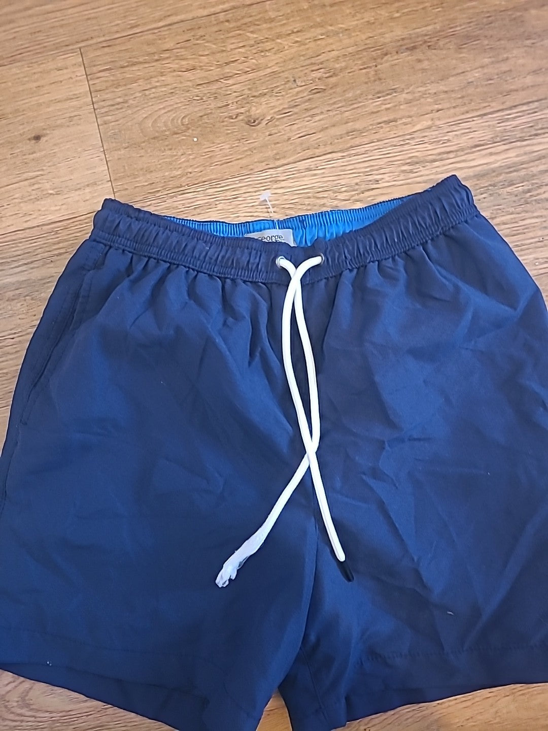Mens George Size XS Navy Mesh Lined Elasticated Shorts