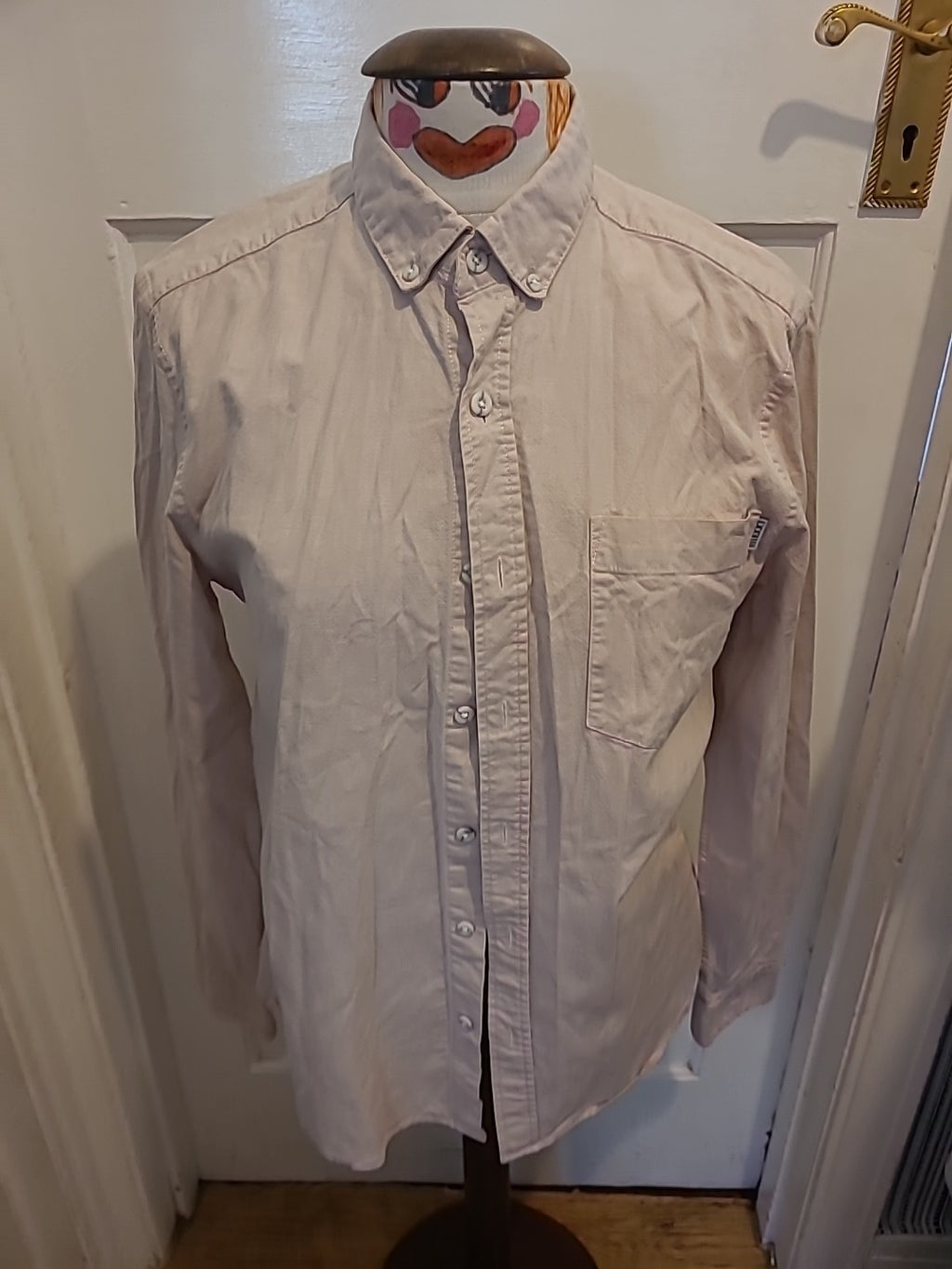Mens Topman Size Medium Pale Pink Long Sleeve Shirt