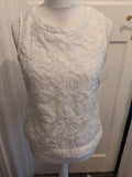 Papaya Classic 10 White Embroidery Sleeveless Blouse