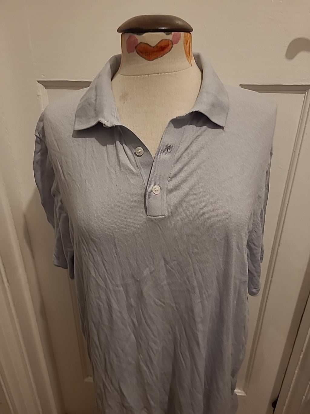 Mens H&M Size XL Greyish Blue Slim Fit Polo