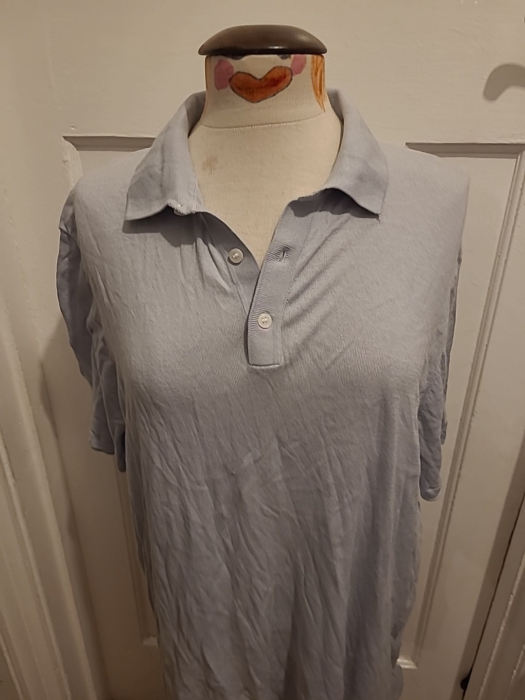 Mens H&M Size XL Greyish Blue Slim Fit Polo