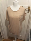 Ladies Pep&Co Size Small Beige Pale Brown Short Sleeved Blouse