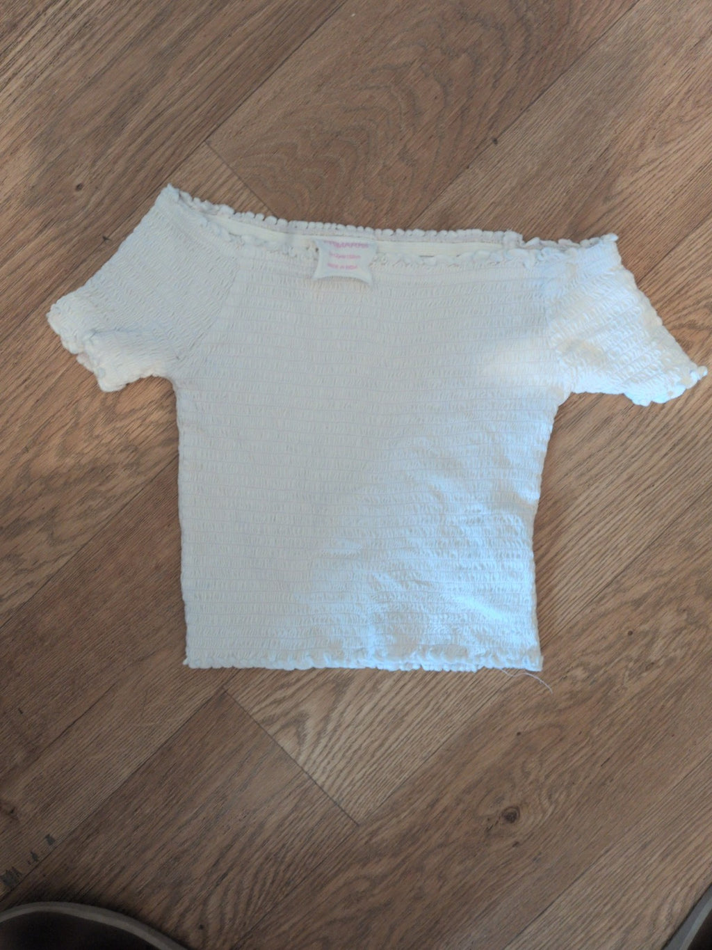 Primark 11-12 Years White Short Sleeve Bubblehem T-shirt
