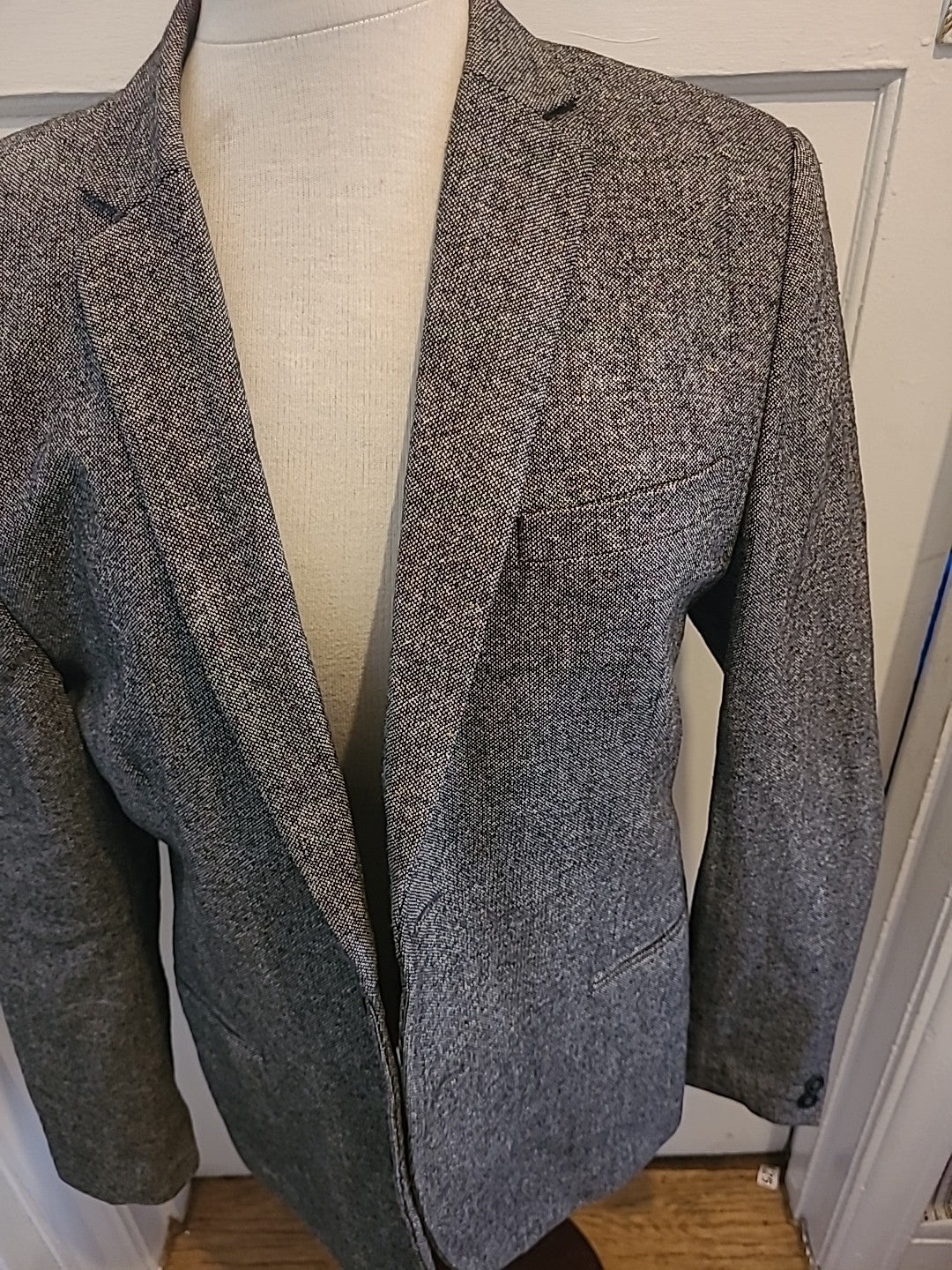 Ladies H&M Size Large Brown/Grey Fleck Padded Lined Blazer