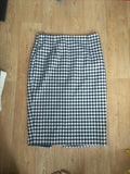 Ladies F&F Size 14 Black And White Check Lined Skirt