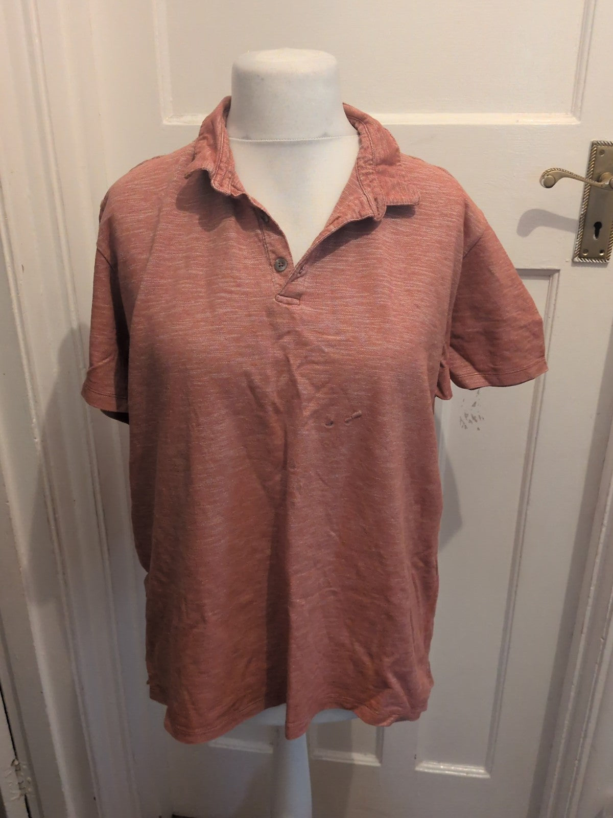 Next 2XL Orange Fleck Short Sleeve Polo Marks On Front