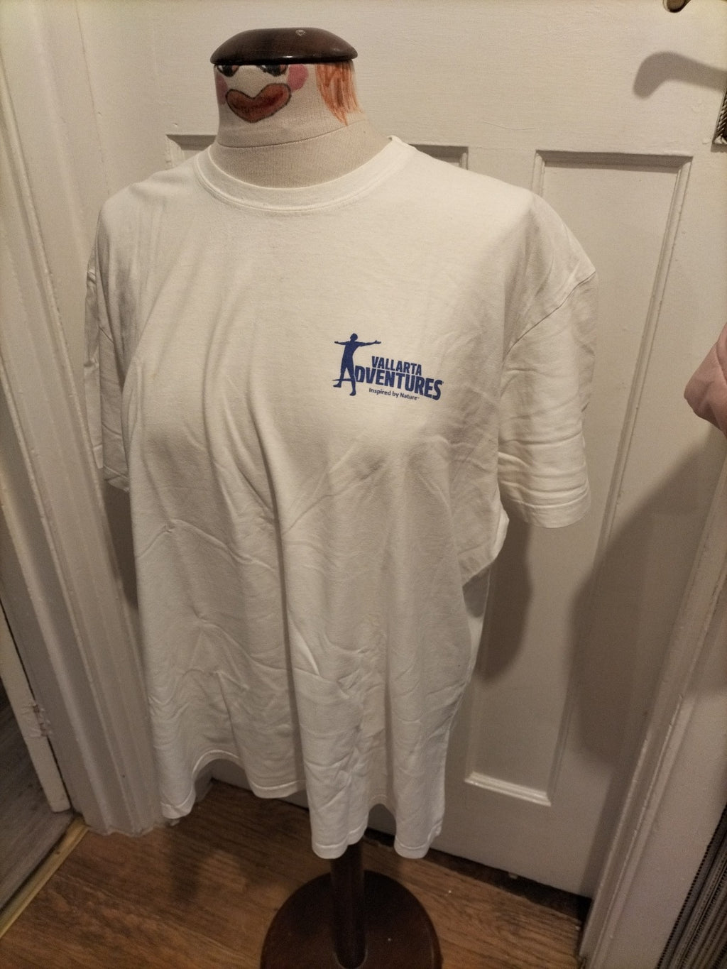 Mens Vallarta Size XL White Printed Tshirt(Small Mark On Front)