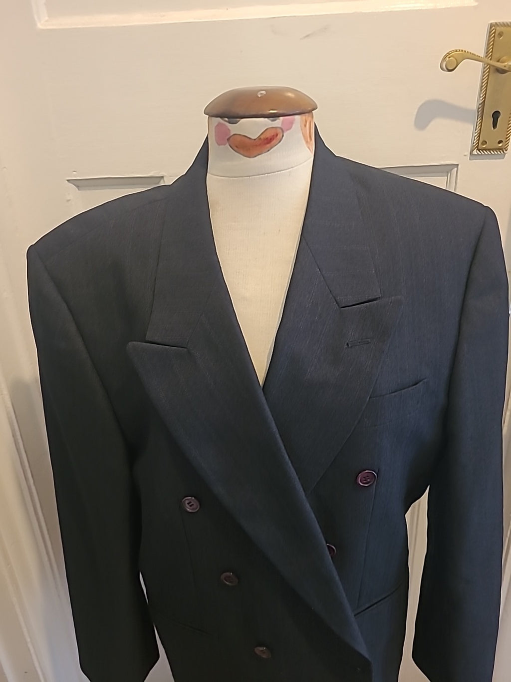 Mens C&A Size 42S Black Navy Lined Padded Blazer