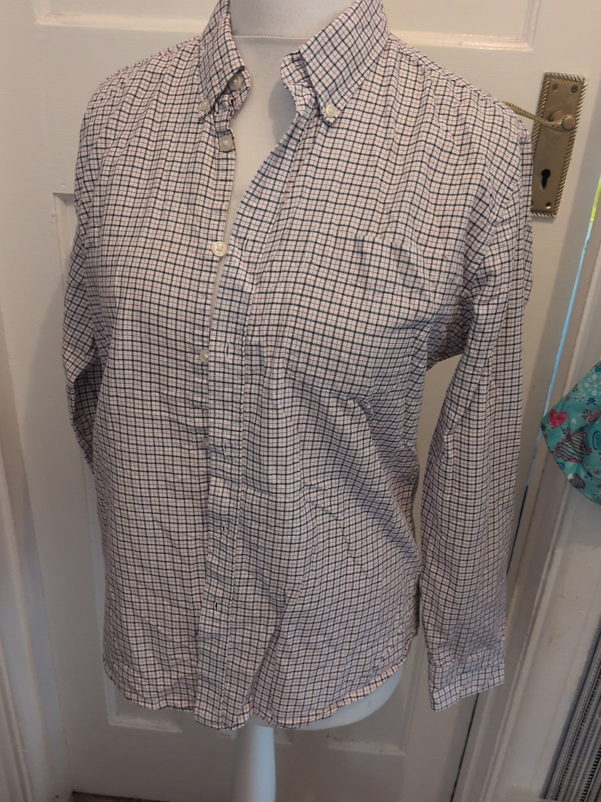 Tu Man Medium Regular Fit Black/Red/White Check Shirt Long Sleeve