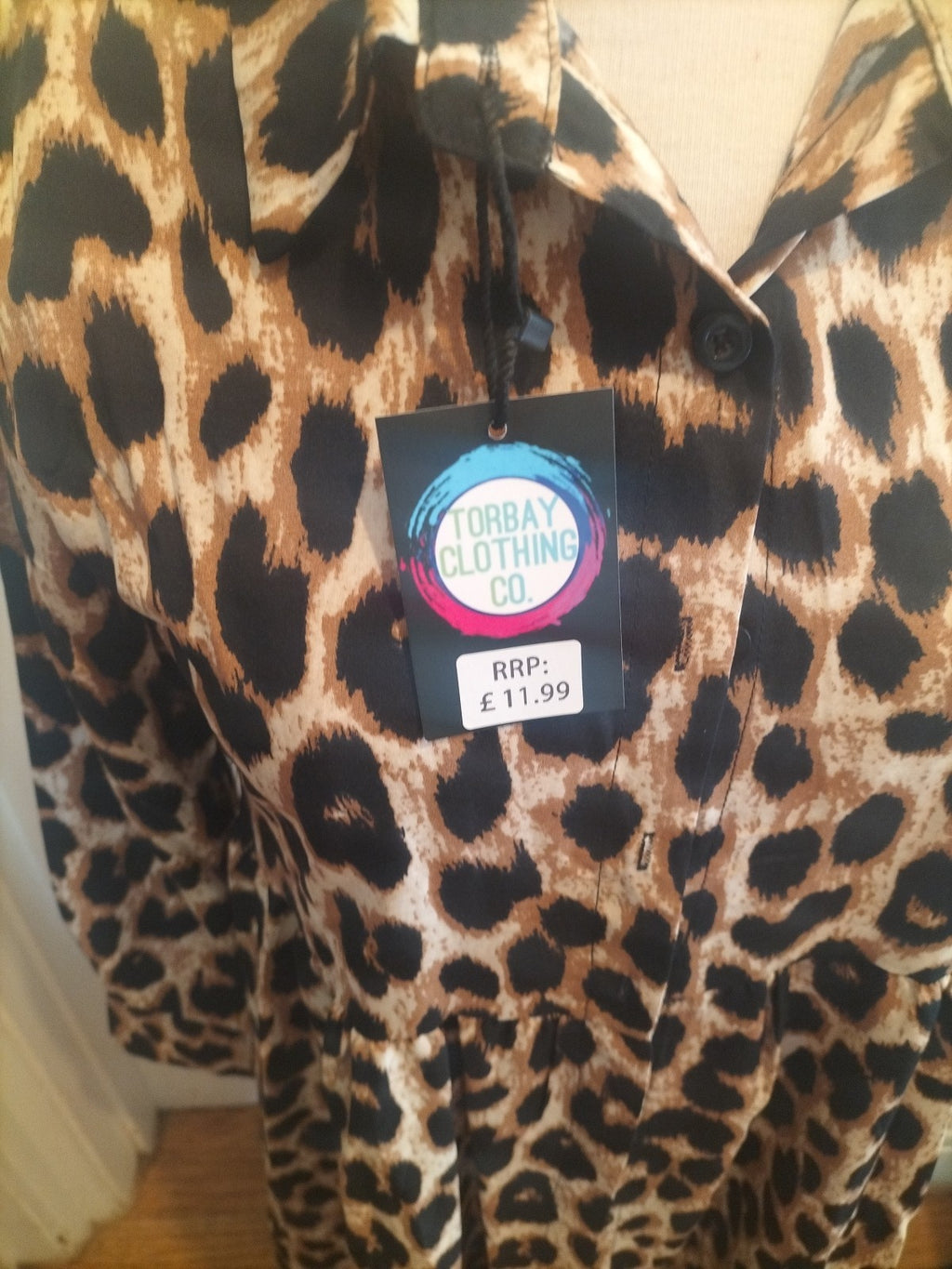 Brand New TorbayClothingCo Leopard Print A-line Long Sleeved Dress