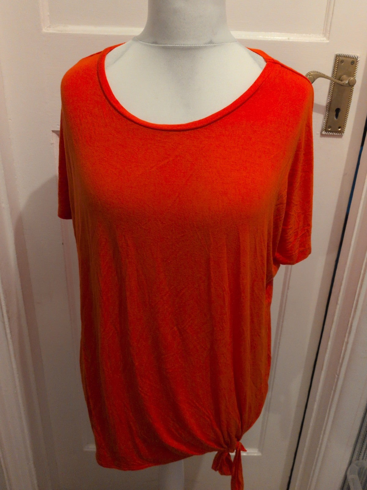 Select 16 Orange Short Sleeve Front Knot T-shirt