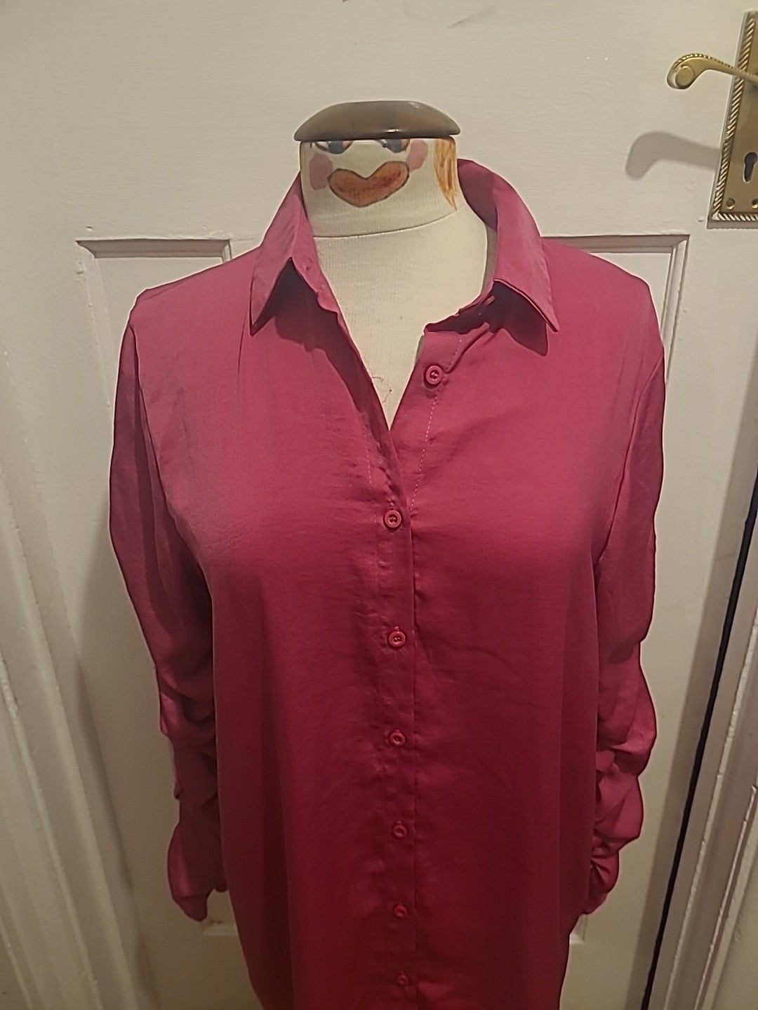 Ladies Lola May Size 10 Pink Long Detailed Sleeved Blouse