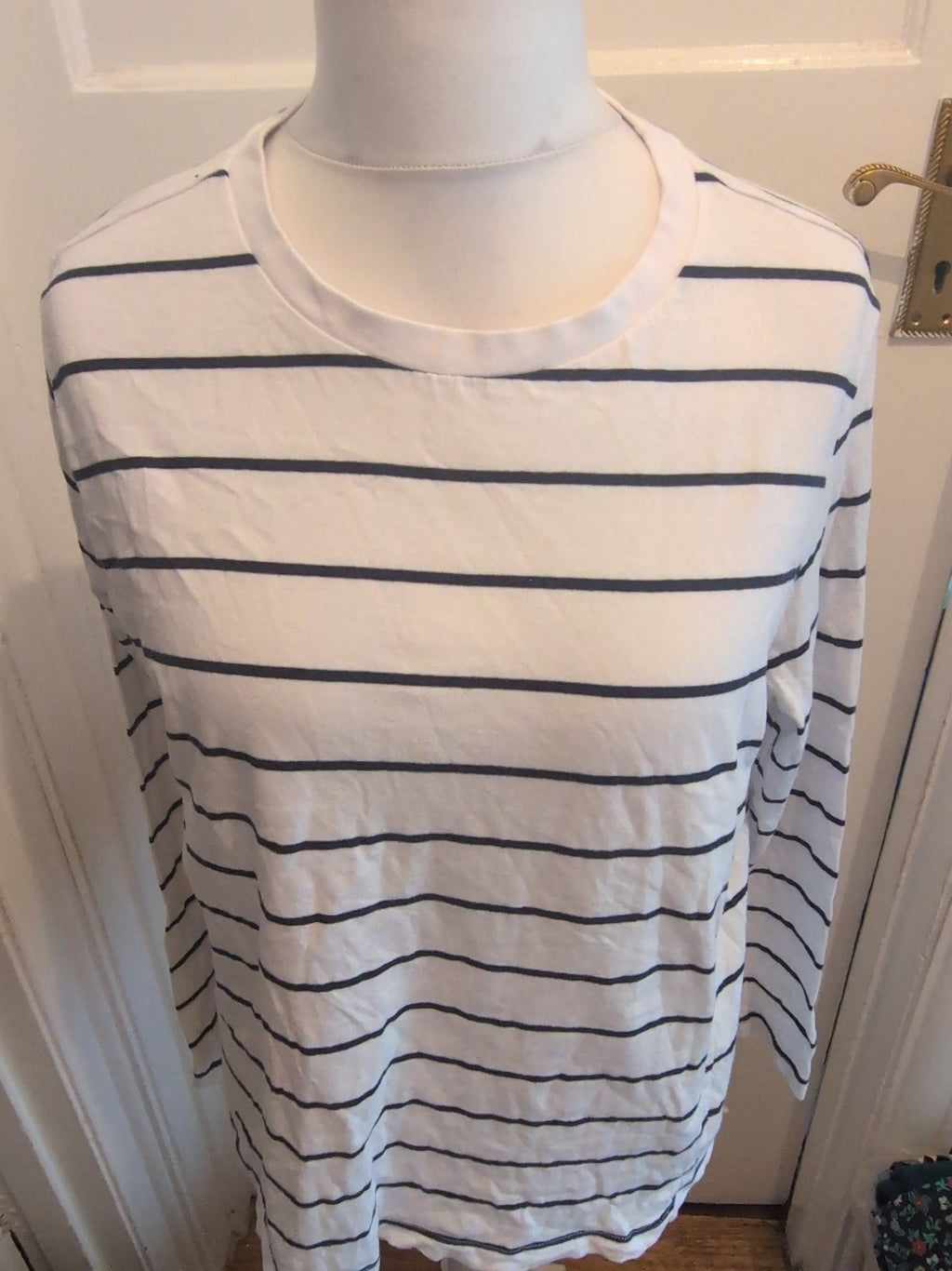 Primark XL White Stripe Long Sleeve Tshirt
