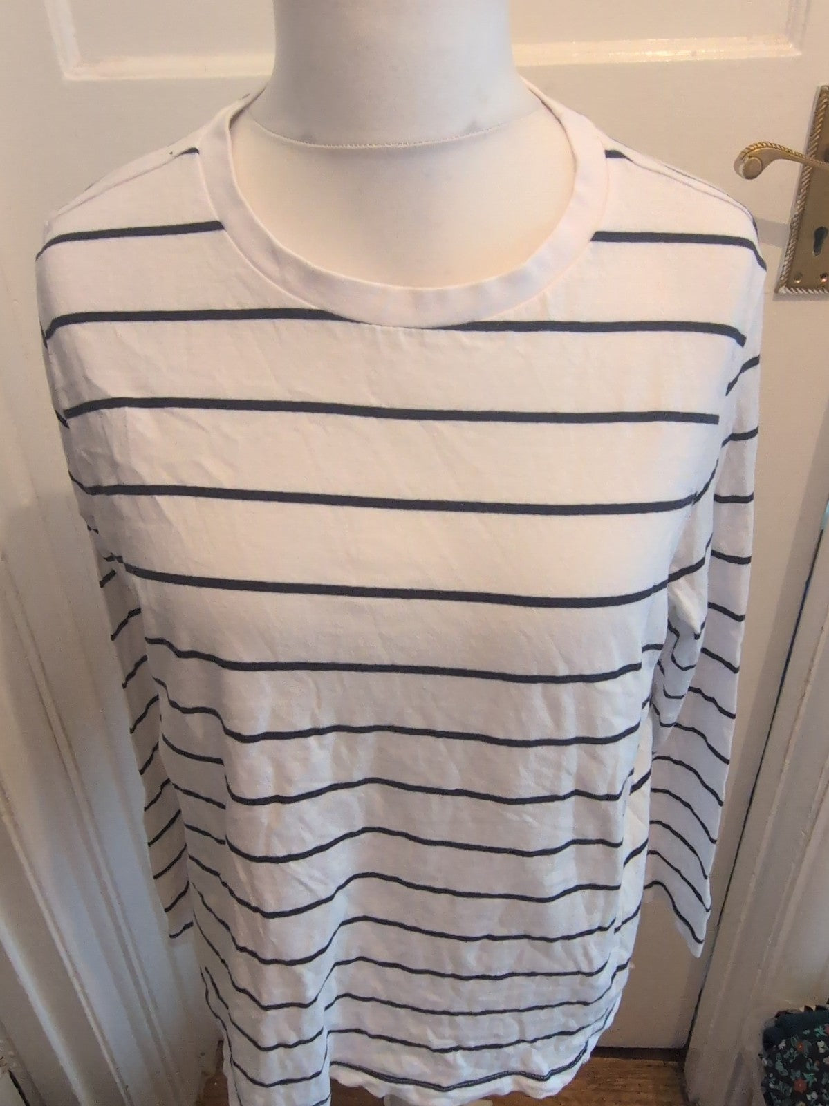 Primark XL White Stripe Long Sleeve Tshirt
