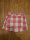 Ladies Primark Size 10 Cream And Pink Short Check Skirt