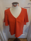 Ladies H&M Size 6 Orange Short Sleeved Oversized Tshirt Blouse