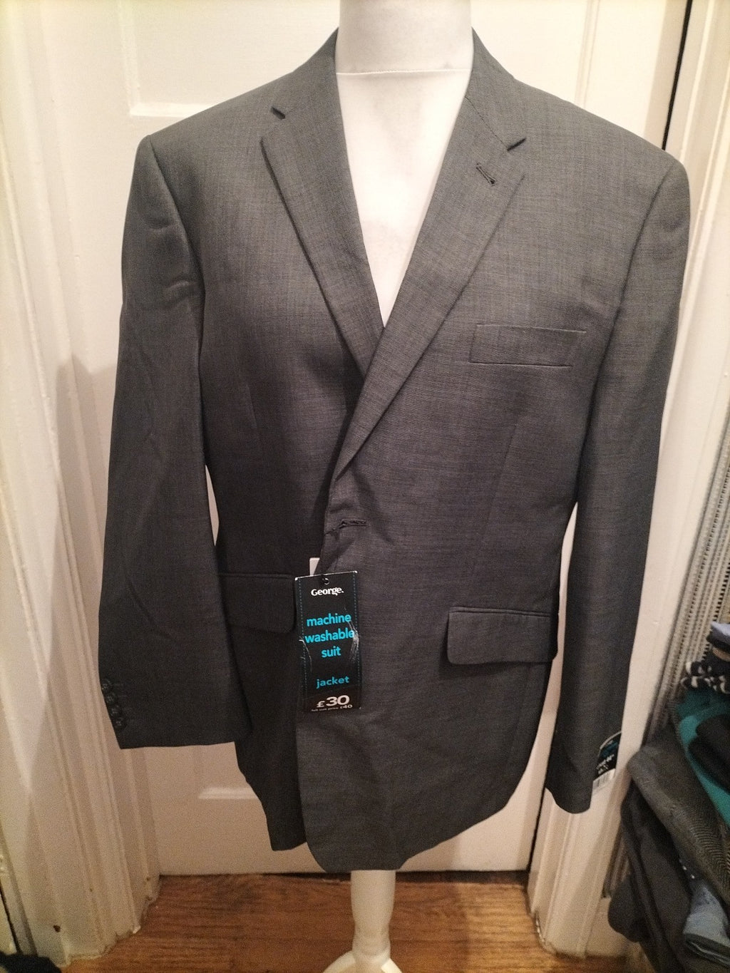Brand New Mens George Size 44 Short Grey Suit Jacket