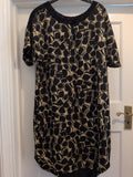 Per Una 14 Black And Green Lined Short Sleeve Dress