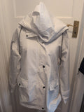 Ladies XL White Rain Coat Hooded Zipped
