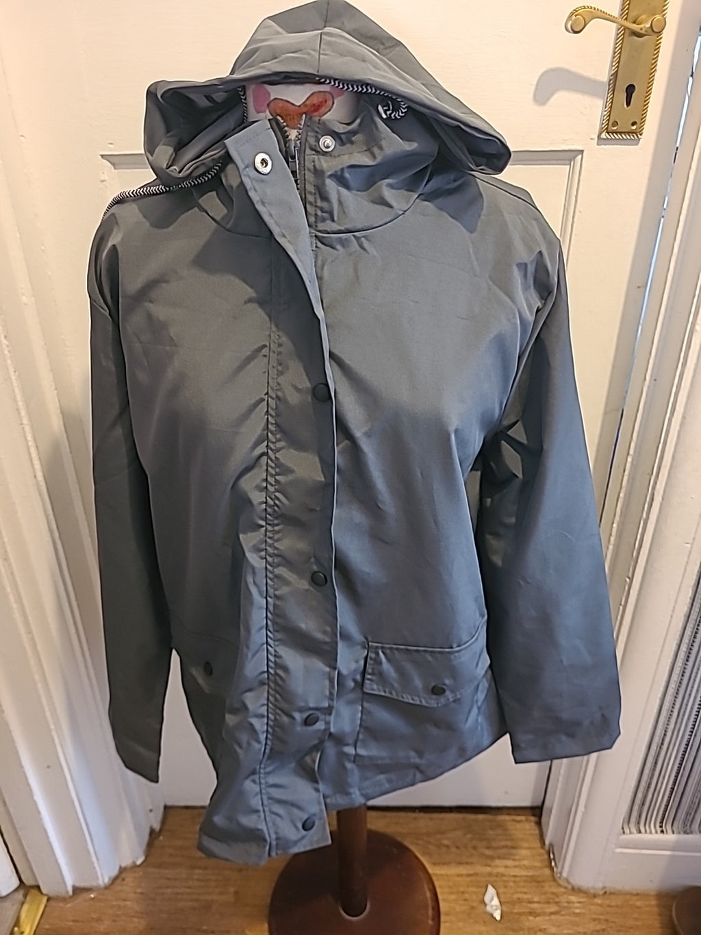 Mens Size 2XL Grey Lined Waterproof Coat