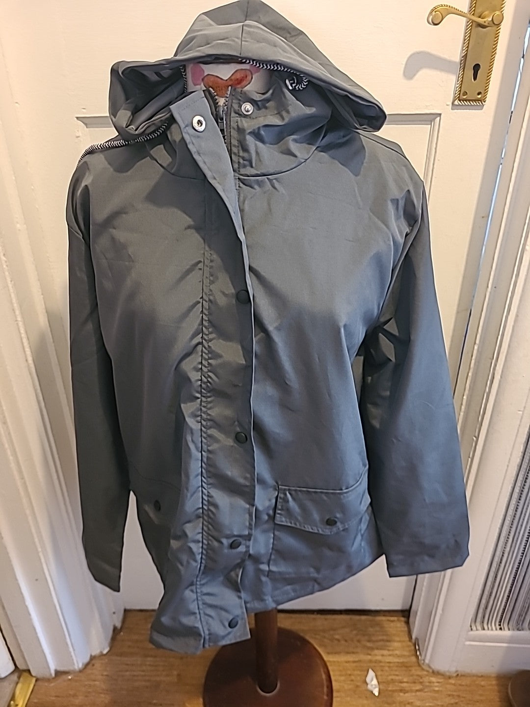 Mens Size 2XL Grey Lined Waterproof Coat