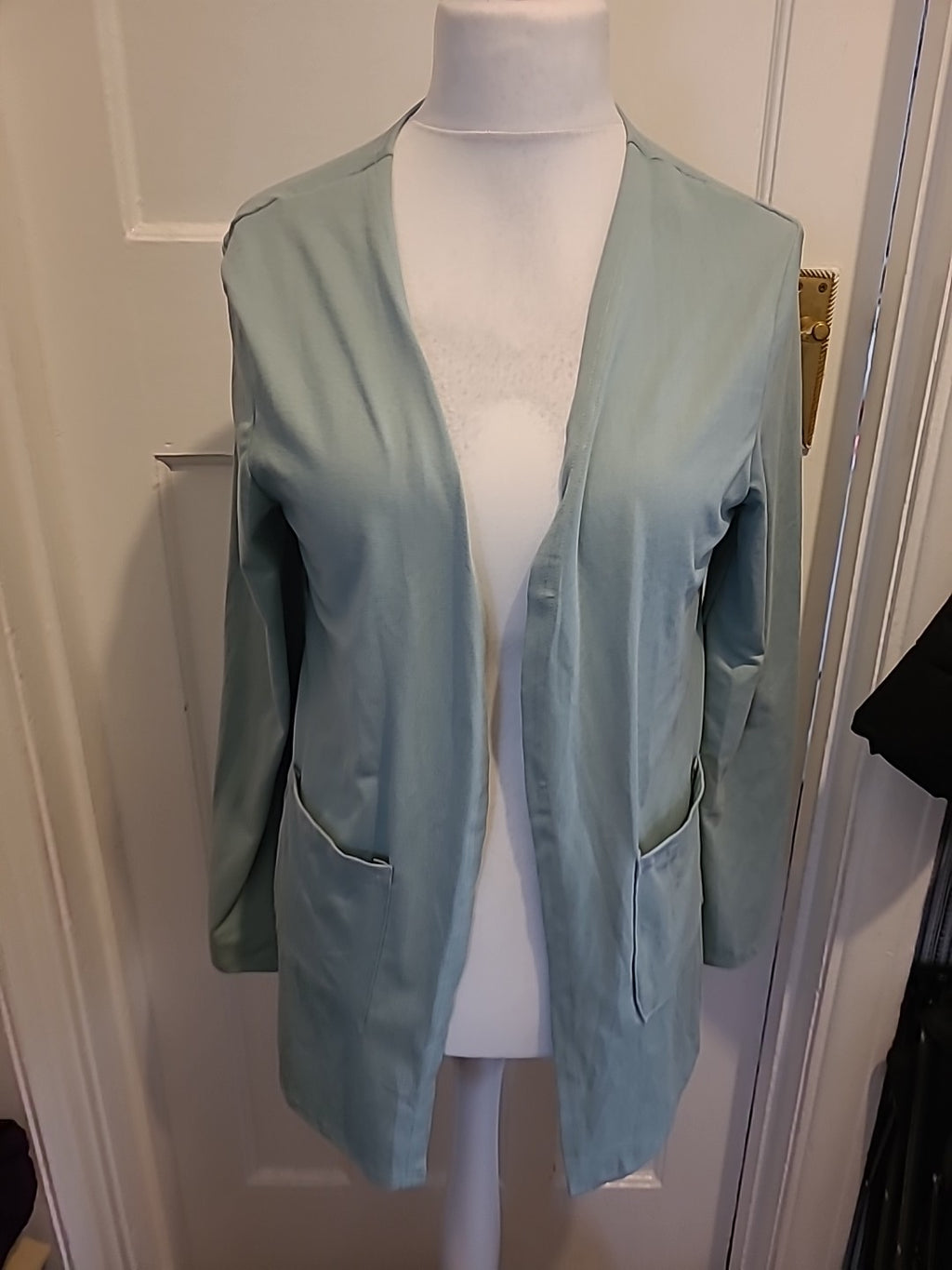 Ladies Size Medium Metallic Green Open Blouse