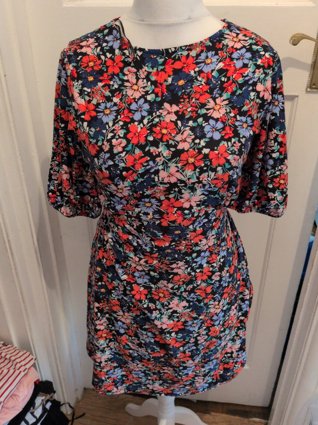 Papaya 16 Multi Flower Short Sleeve Dress
