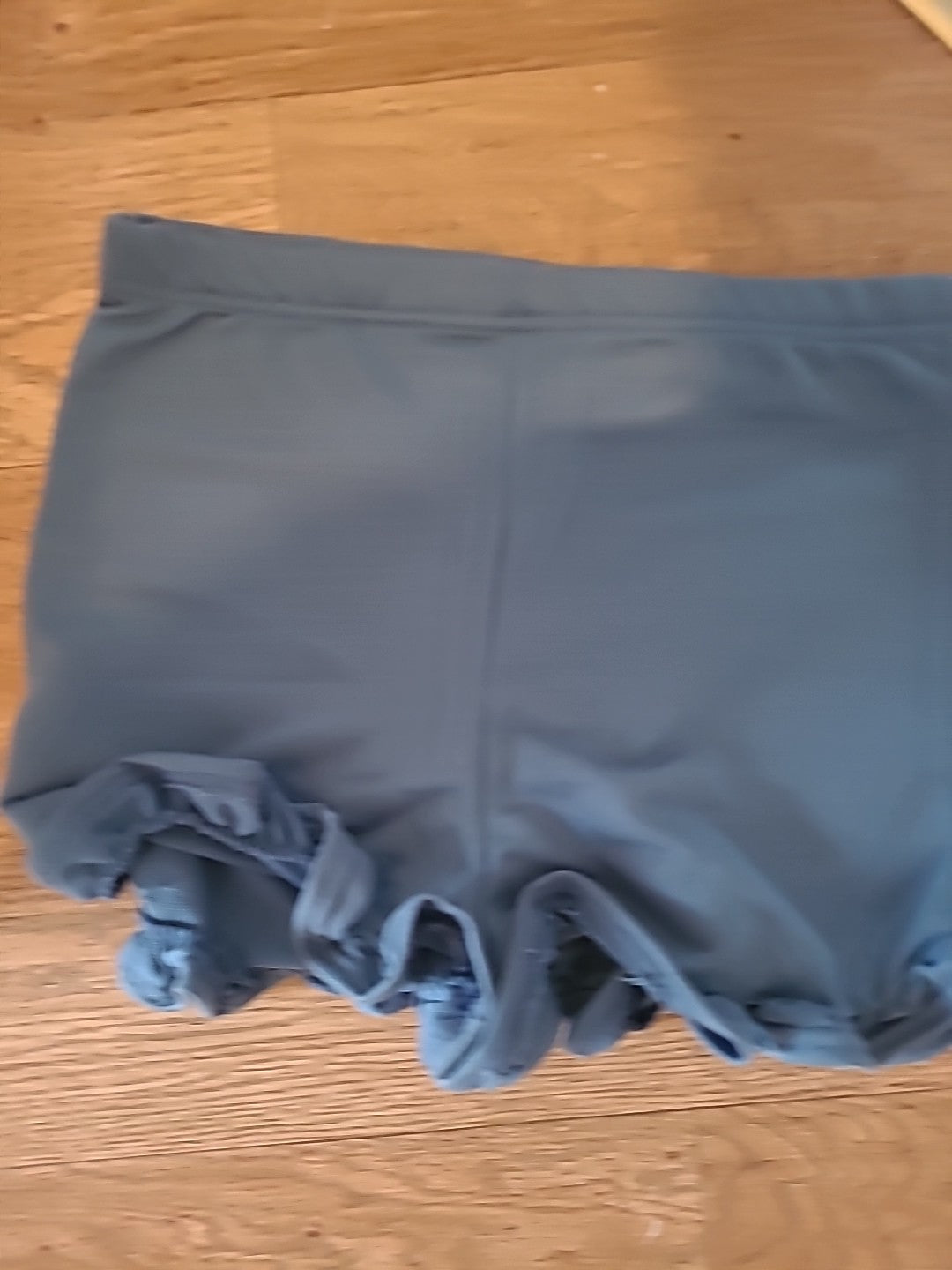 Brand New Boohoo Size 12 Petrol Frill Hem Sweat Shorts