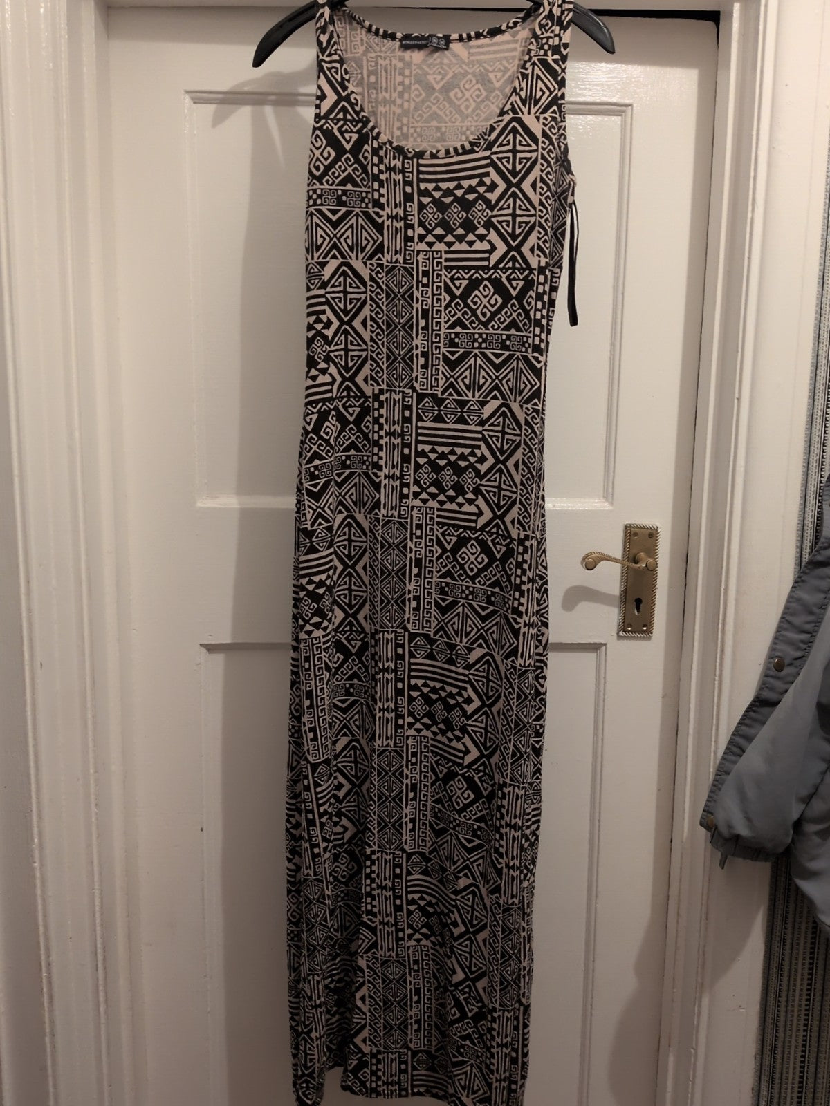 Primark 8 Brown And Black Aztec Sleeveless Long Length Dress