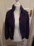 Ladies Mountain Life Size 8 Purple Fluffy Long Sleeved Jacket Zipped
