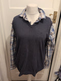 Lincoln XL Shirt Jumper Navy With Blue Check