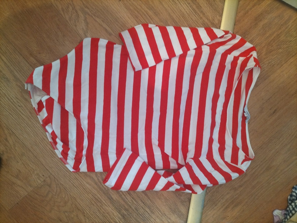 Next 6 Red And White Stripe Long Sleeve Bodysuit