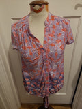 Ladies Marks and Spencer Size 10 Blue Mix Sleeveless Blouse