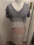 Pull&Bear Small Grey White Pattern Short Sleeve Long Length Dress