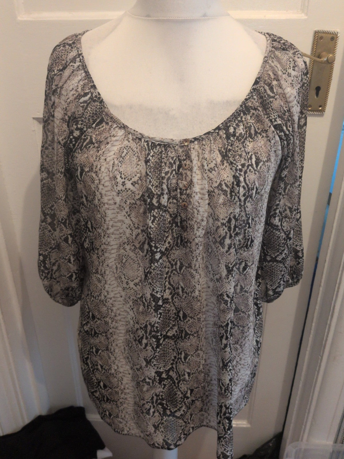 Red Herring 16 Sheer Multicoloured Half Sleeve Blouse