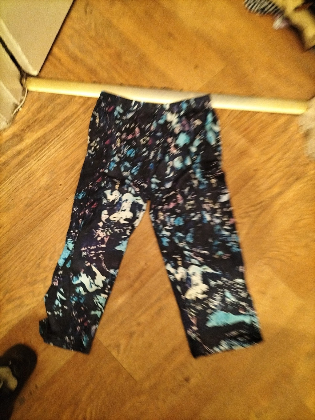 Small Purple Mix Elasticated Cropped Leggings