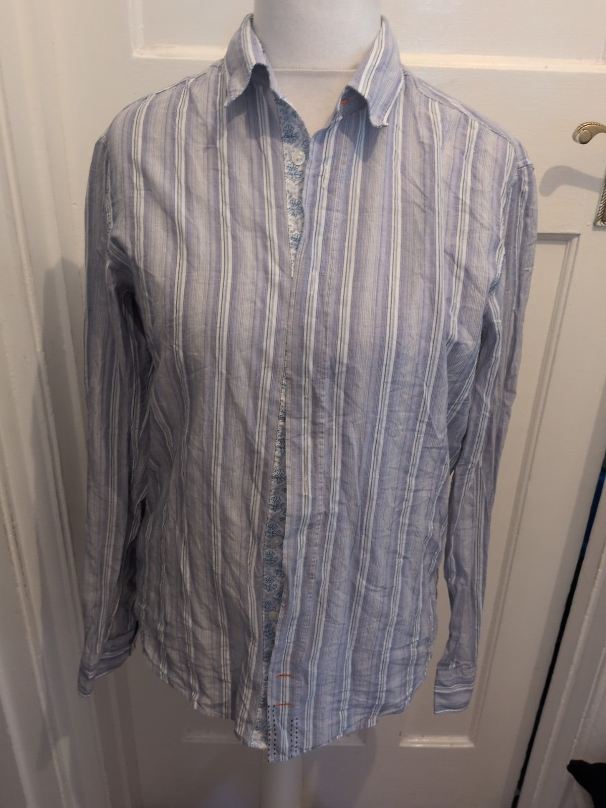 Boss Orange Medium Purple Stripe Long Sleeve Shirt